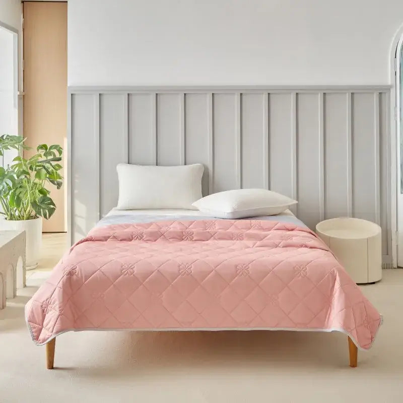 Pink quilted cool summer blanket bedroom cooling comforter