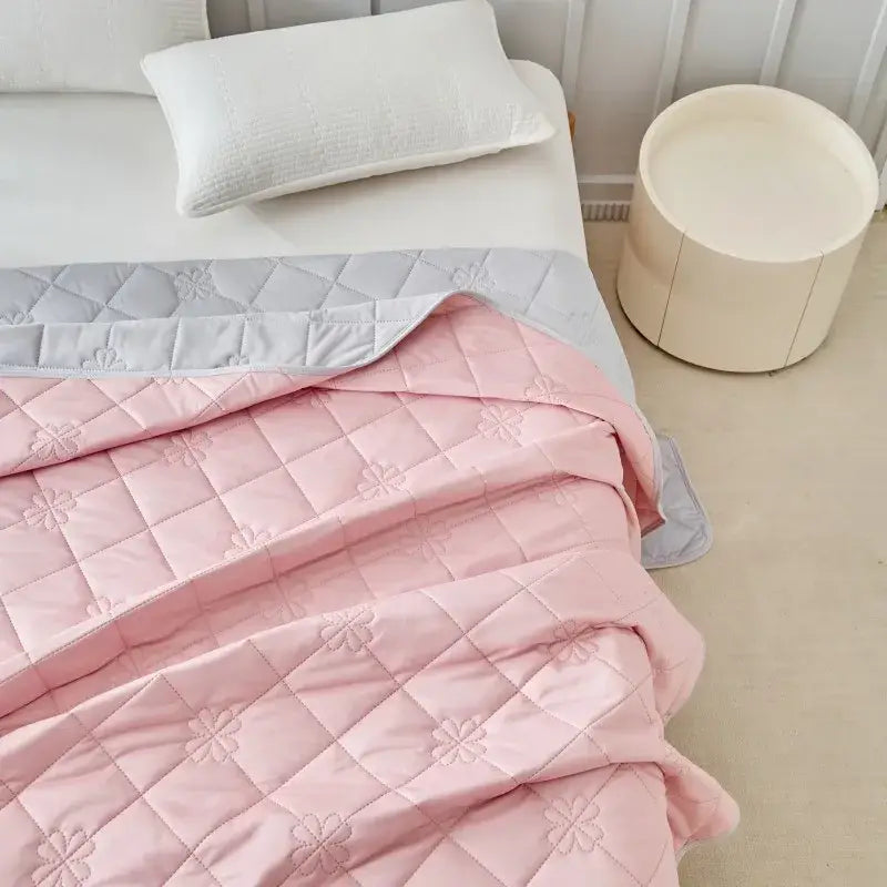 Pink quilted cool summer blanket bedroom cooling comforter