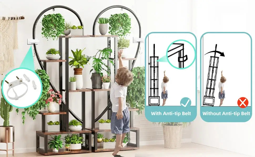 Plant Stand 6-Tier Heart Shaped