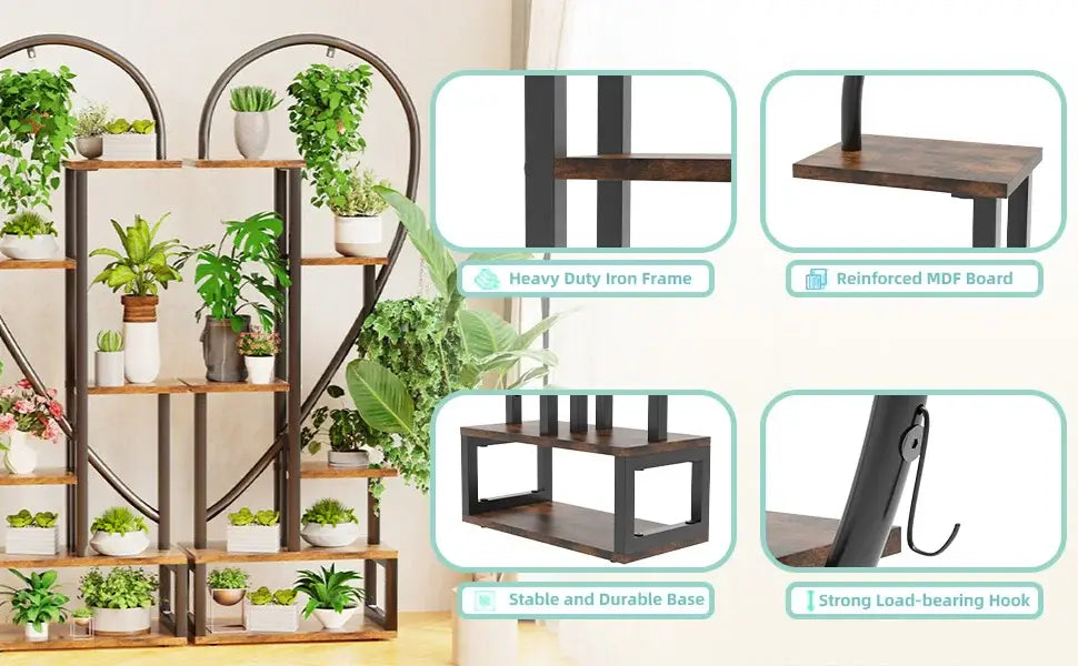 Plant Stand 6-Tier Heart Shaped