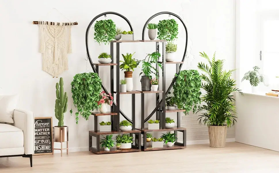 Plant Stand 6-Tier Heart Shaped