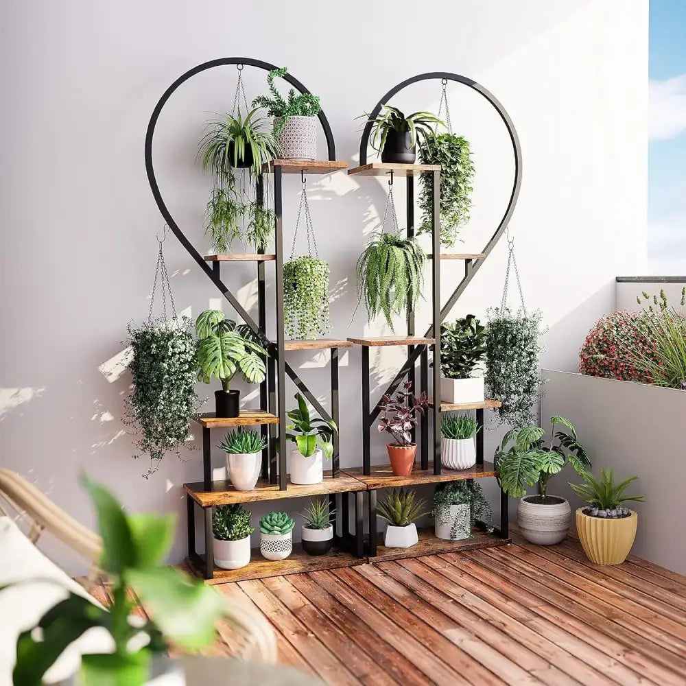 Plant Stand 6-Tier Heart Shaped