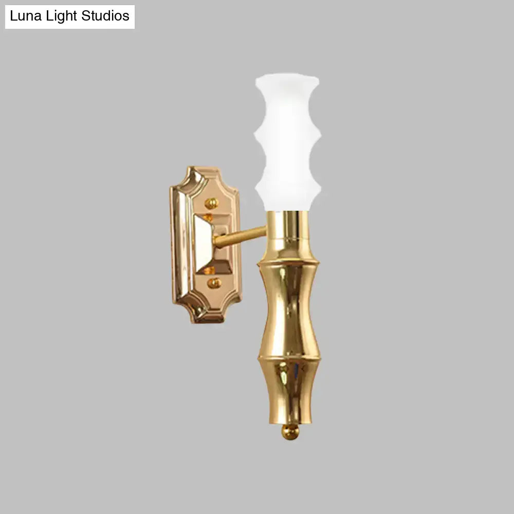 Post-modern brass bamboo wall sconce living room e27 bulb base light