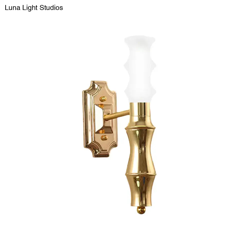 Post-modern brass bamboo wall sconce living room e27 bulb base light