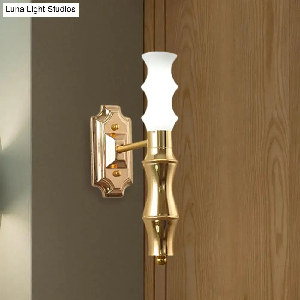 Post-modern brass bamboo wall sconce living room e27 bulb base light