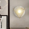 Post modern white marble and gold wall light sconce bedroom lamp