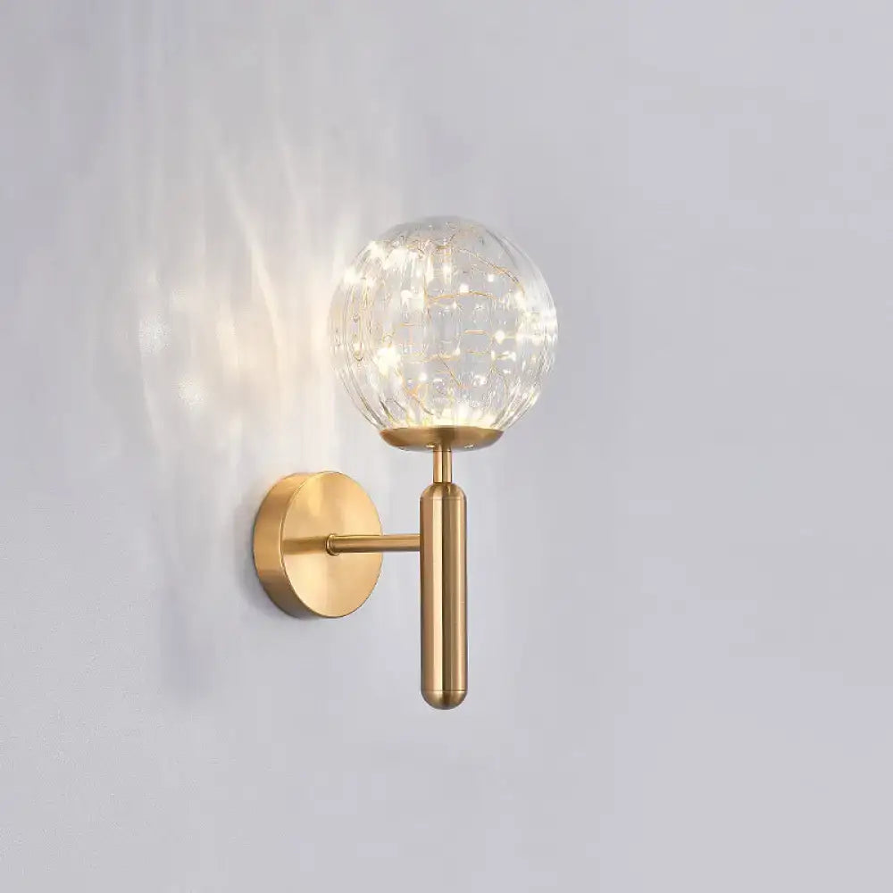 Postmodern black glass shade starry wall sconce bedroom light