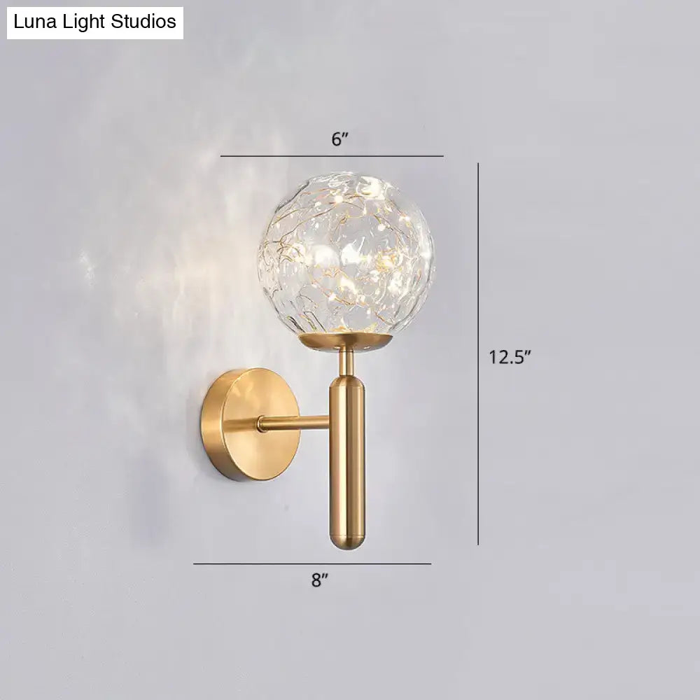 Postmodern black glass shade starry wall sconce bedroom light