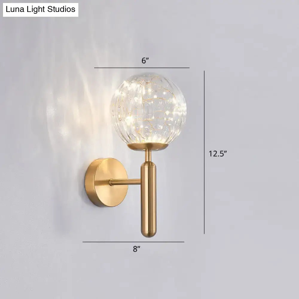 Postmodern black glass shade starry wall sconce bedroom light