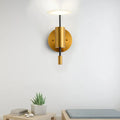 Postmodern black & gold brass tube wall light bedroom sconce