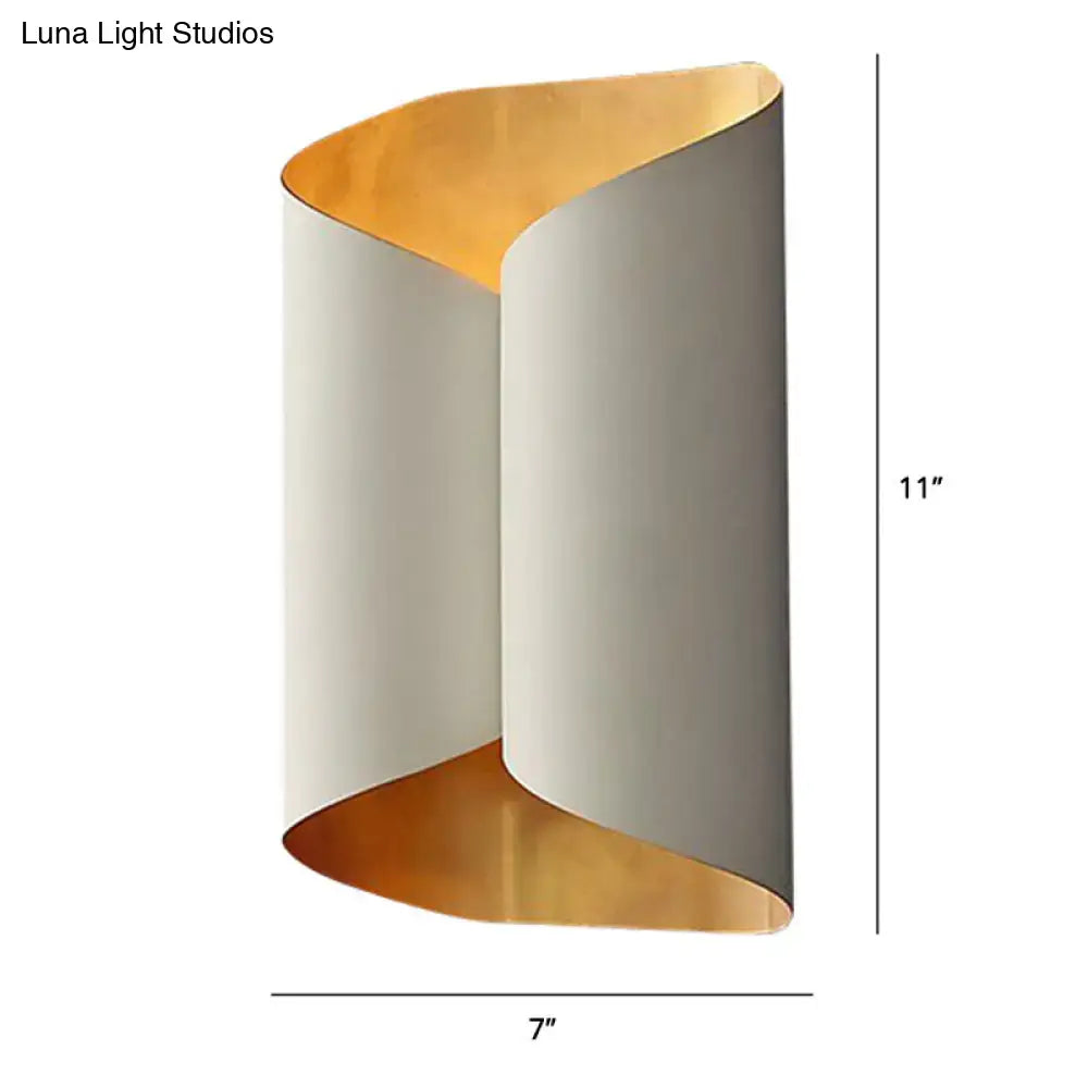 Postmodern black & gold roll metal wall lamp stairwell sconce