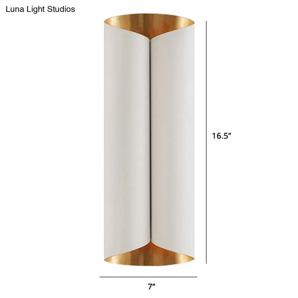 Postmodern black & gold roll metal wall lamp stairwell sconce