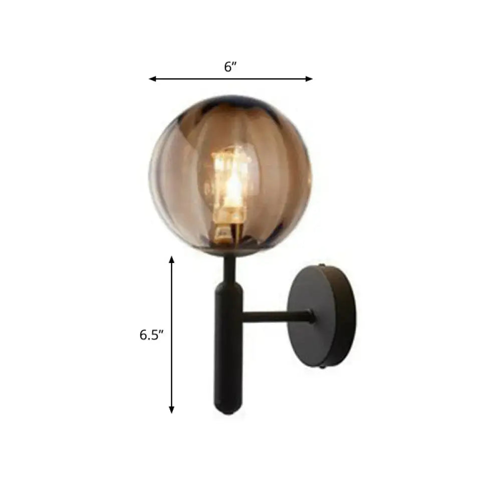 Postmodern black gold wall sconce – bedroom glass globe light 110v-120v
