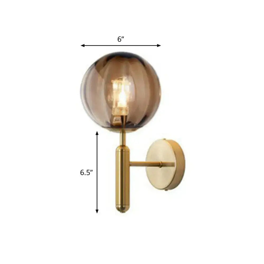Postmodern black gold wall sconce – bedroom glass globe light 110v-120v