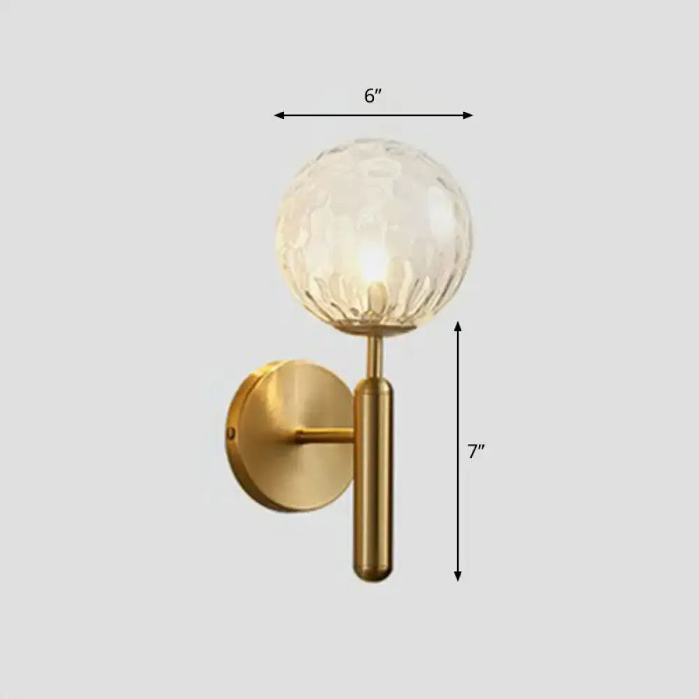 Postmodern black gold wall sconce – bedroom glass globe light 110v-120v