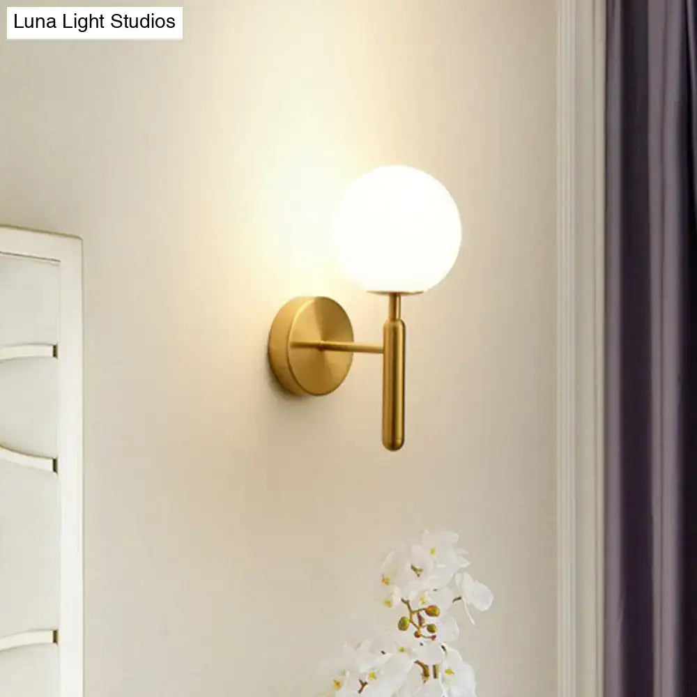 Postmodern black gold wall sconce – bedroom glass globe light 110v-120v