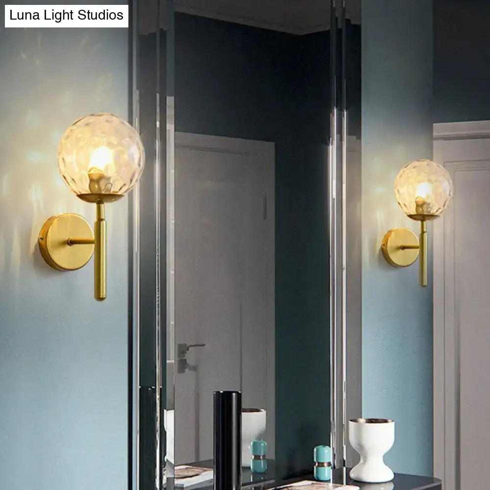 Postmodern black gold wall sconce – bedroom glass globe light 110v-120v
