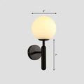 Postmodern black gold metal wall sconce with frosted glass globe for bedroom 110v-120v lighting fixture
