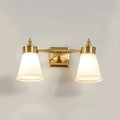 Postmodern brass and cream glass wall sconce bathroom vanity light