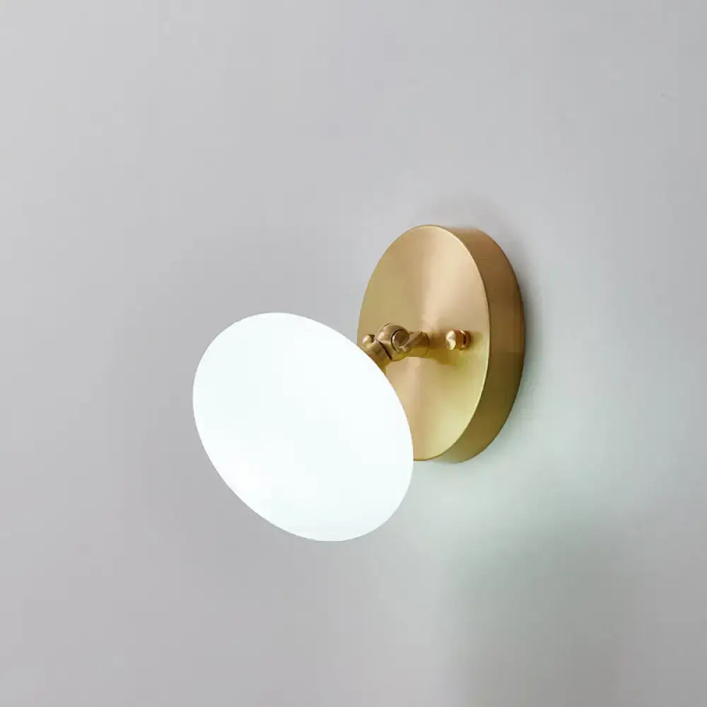 Postmodern brass and glass wall sconce bedroom light bulb included