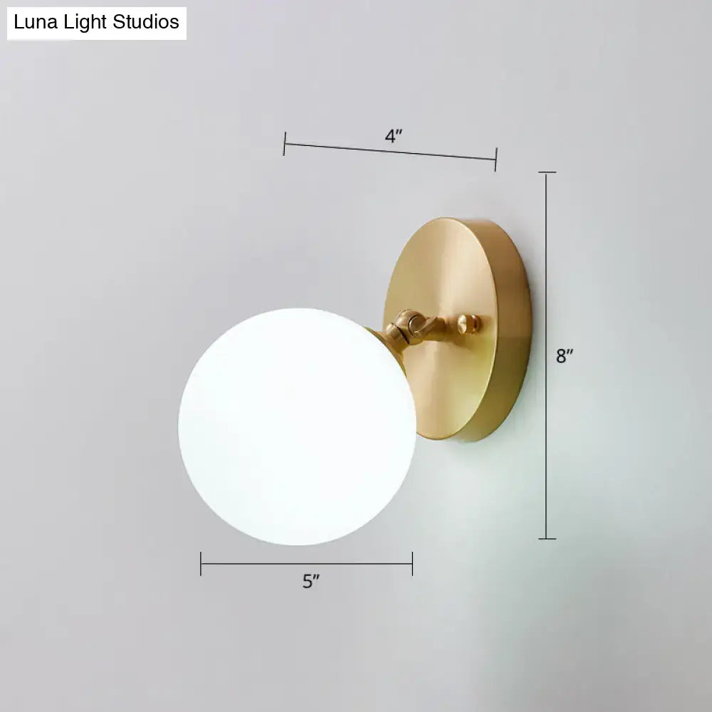 Postmodern brass and glass wall sconce bedroom light bulb included