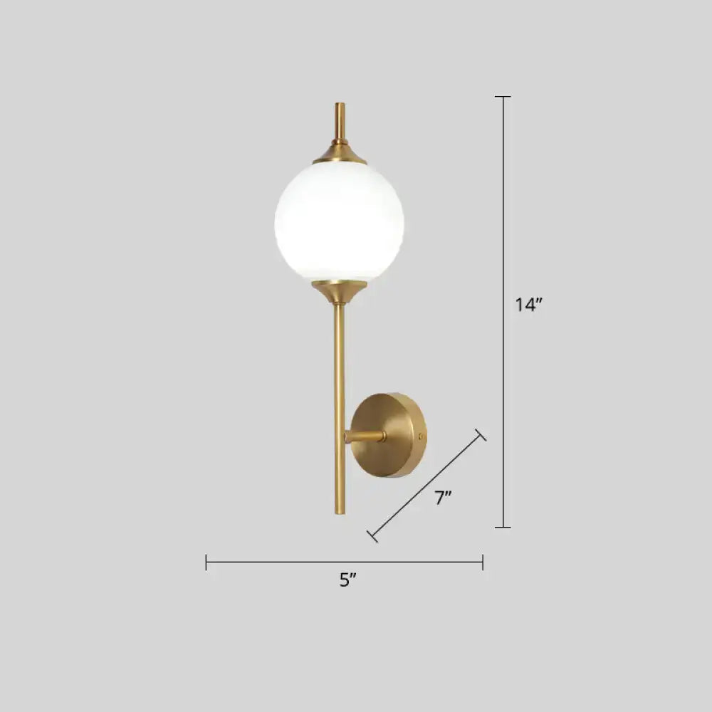 Postmodern brass white glass geometric wall sconce living room