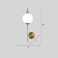 Postmodern brass white glass geometric wall sconce living room