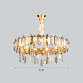 Postmodern crystal chandelier gold loop for living room