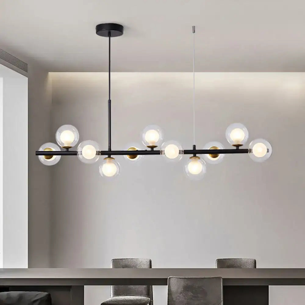 Postmodern glass ball pendant light for kitchen brass & frosted glass