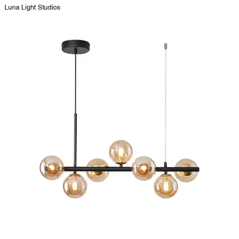 Postmodern glass ball pendant light for kitchen brass & frosted glass