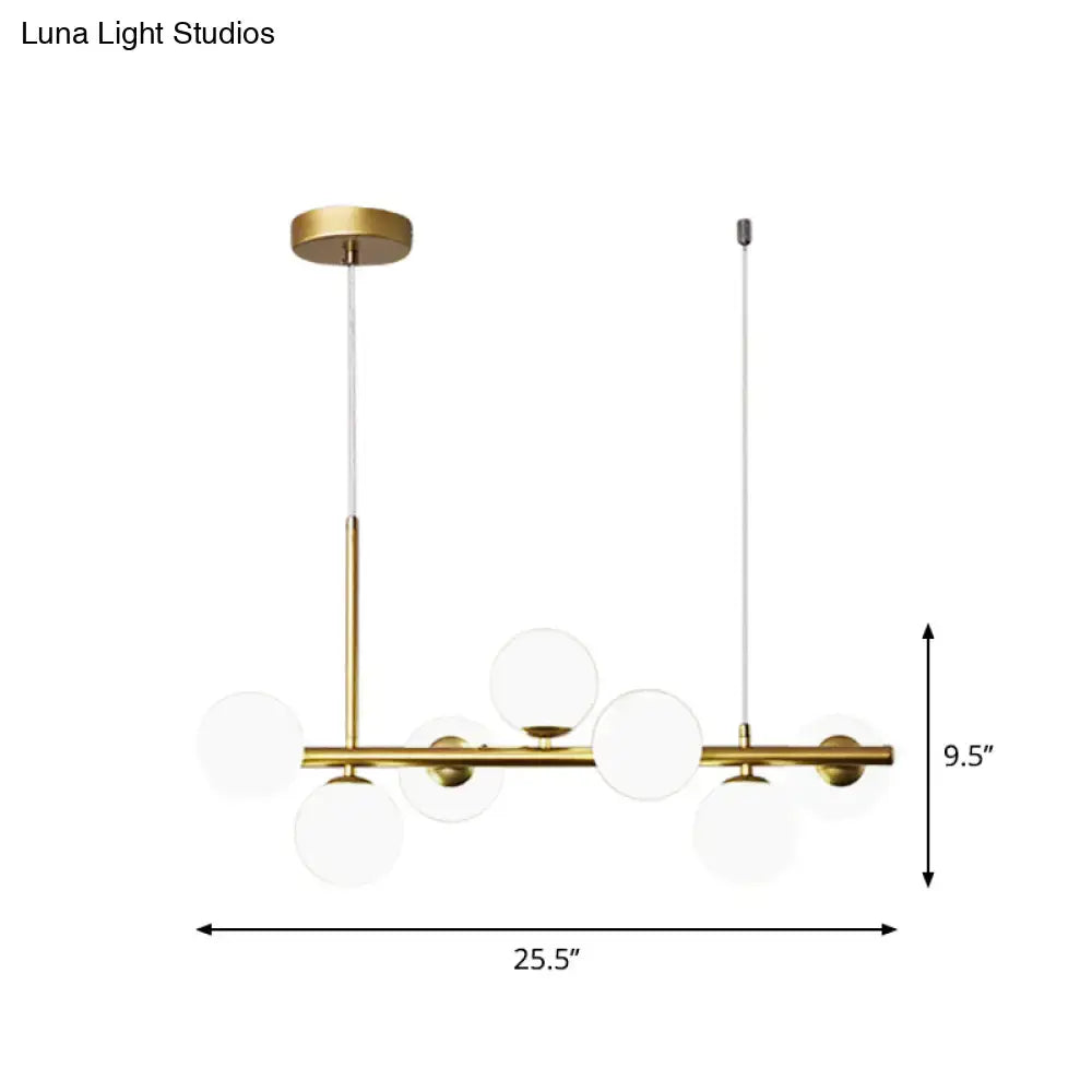 Postmodern glass ball pendant light for kitchen brass & frosted glass