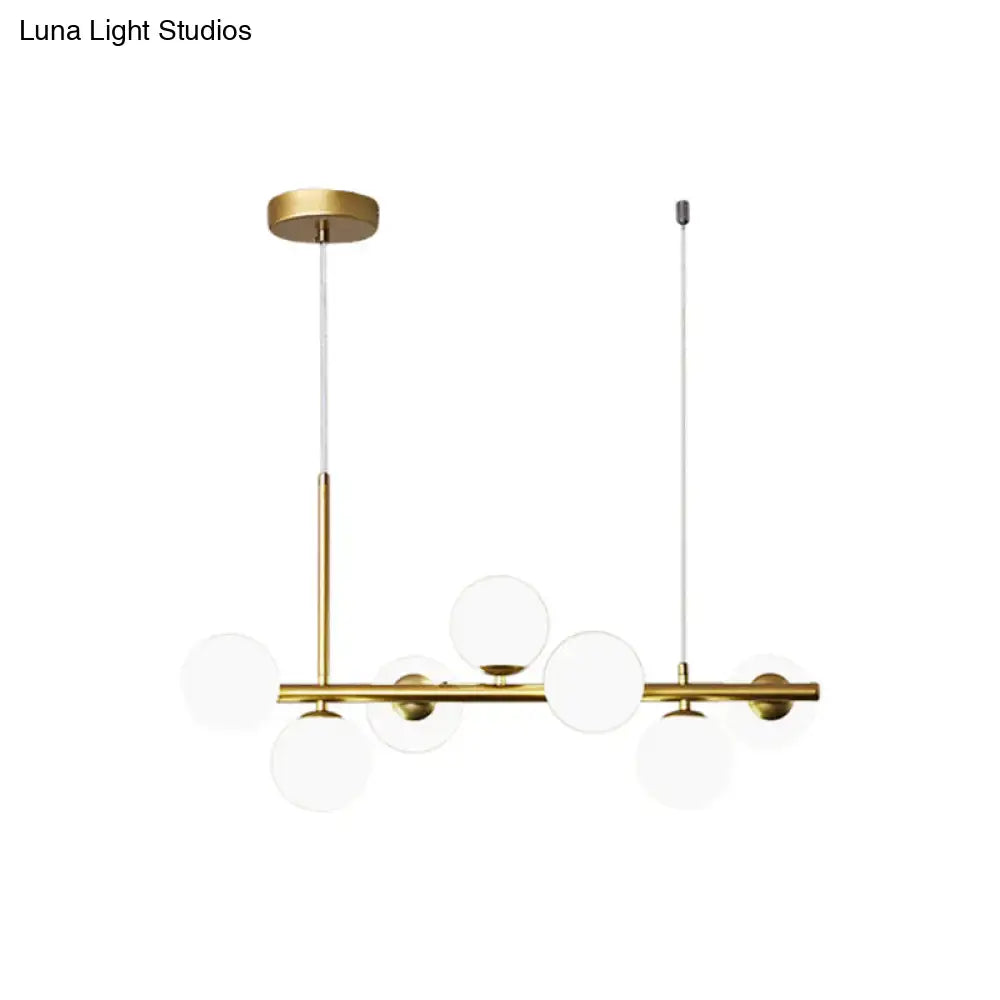 Postmodern glass ball pendant light for kitchen brass & frosted glass