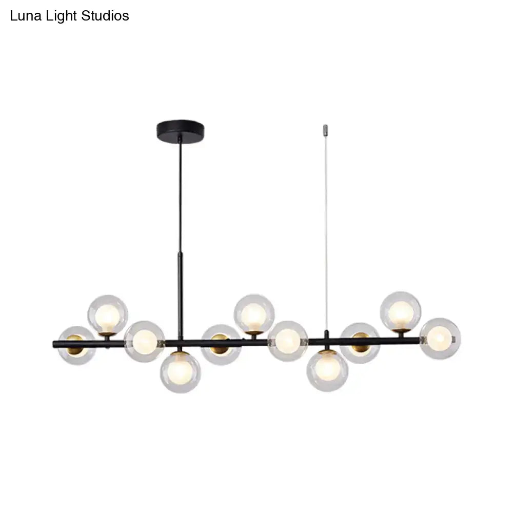 Postmodern glass ball pendant light for kitchen brass & frosted glass
