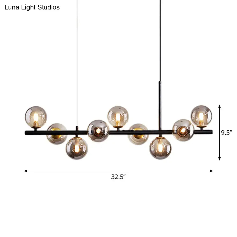 Postmodern glass ball pendant light for kitchen brass & frosted glass