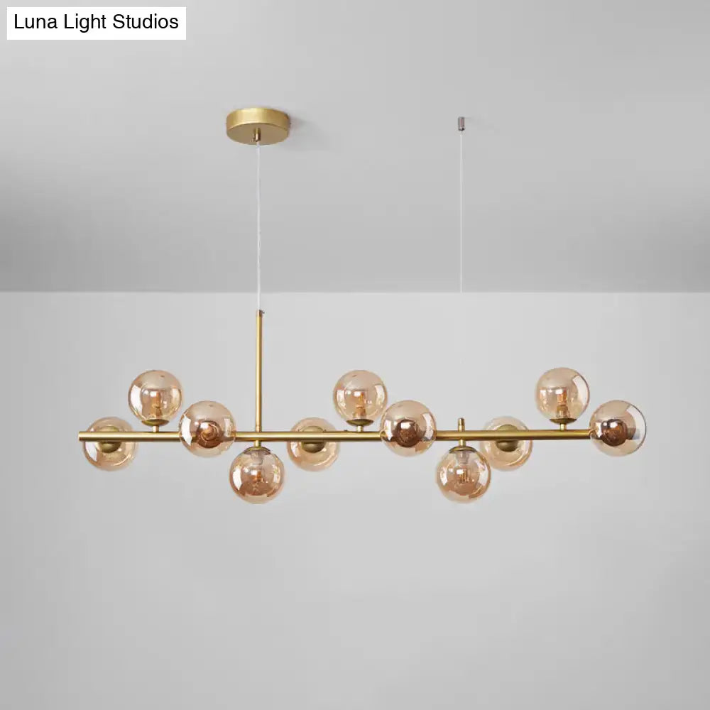 Postmodern glass ball pendant light for kitchen brass & frosted glass