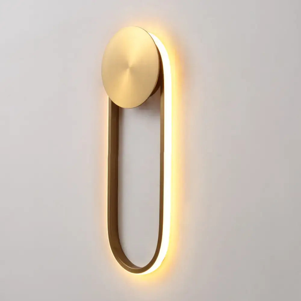 Postmodern gold arc direct wired wall lamp bedroom led light