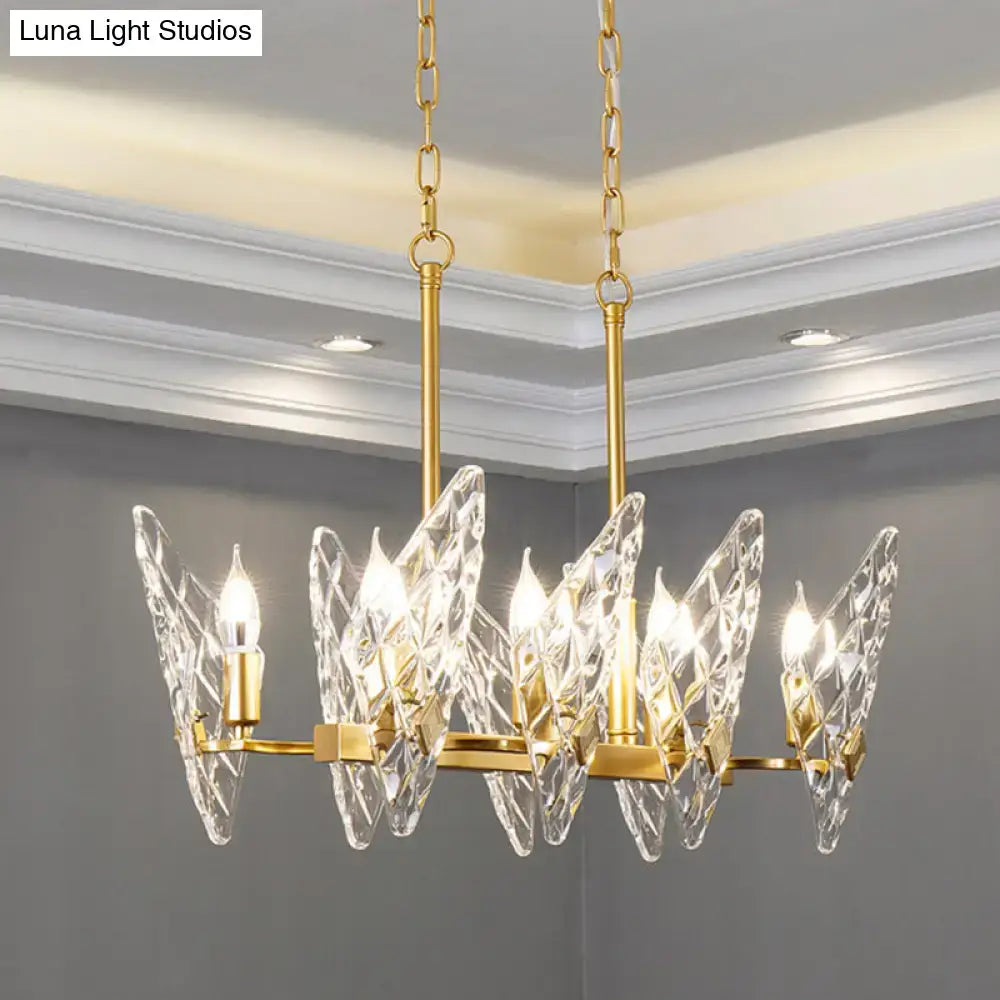 Postmodern gold butterfly e12 e14 crystal chandelier dining room