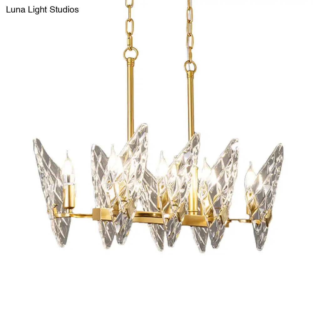 Postmodern gold butterfly e12 e14 crystal chandelier dining room