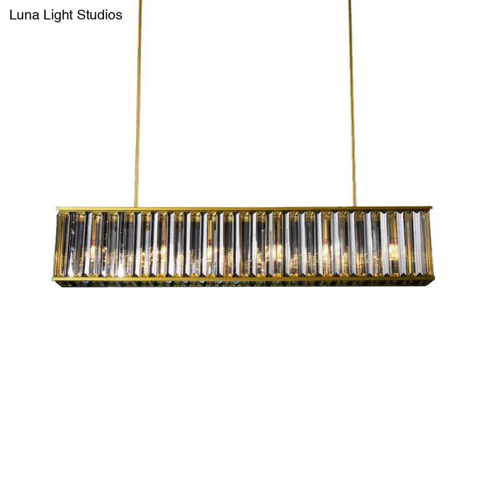 Postmodern gold crystal rod island light for dining room