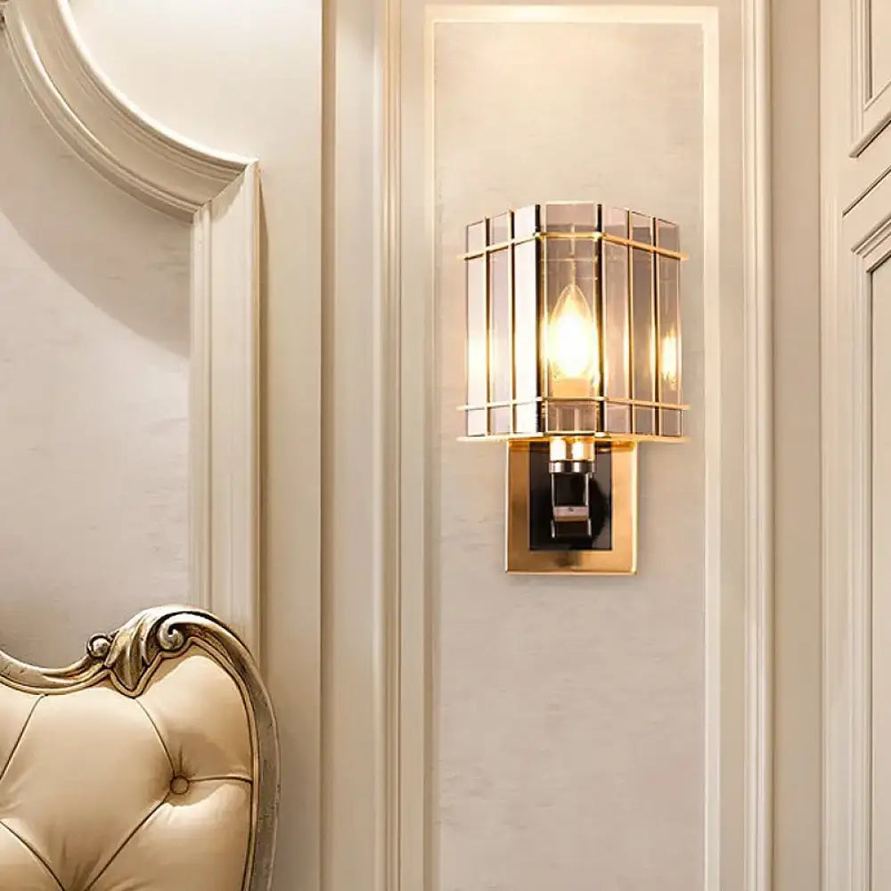 Postmodern gold crystal triangle wall light bedroom living space