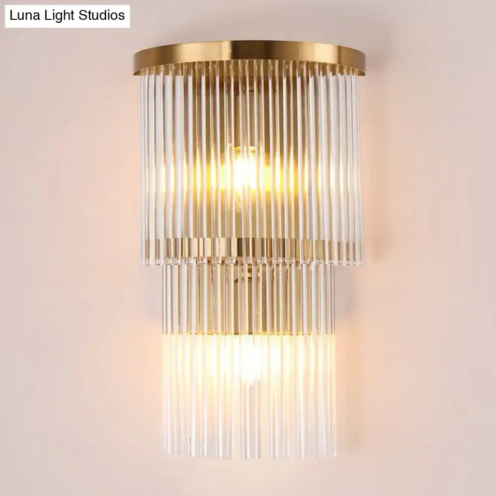Postmodern gold crystal triangle wall light bedroom living space