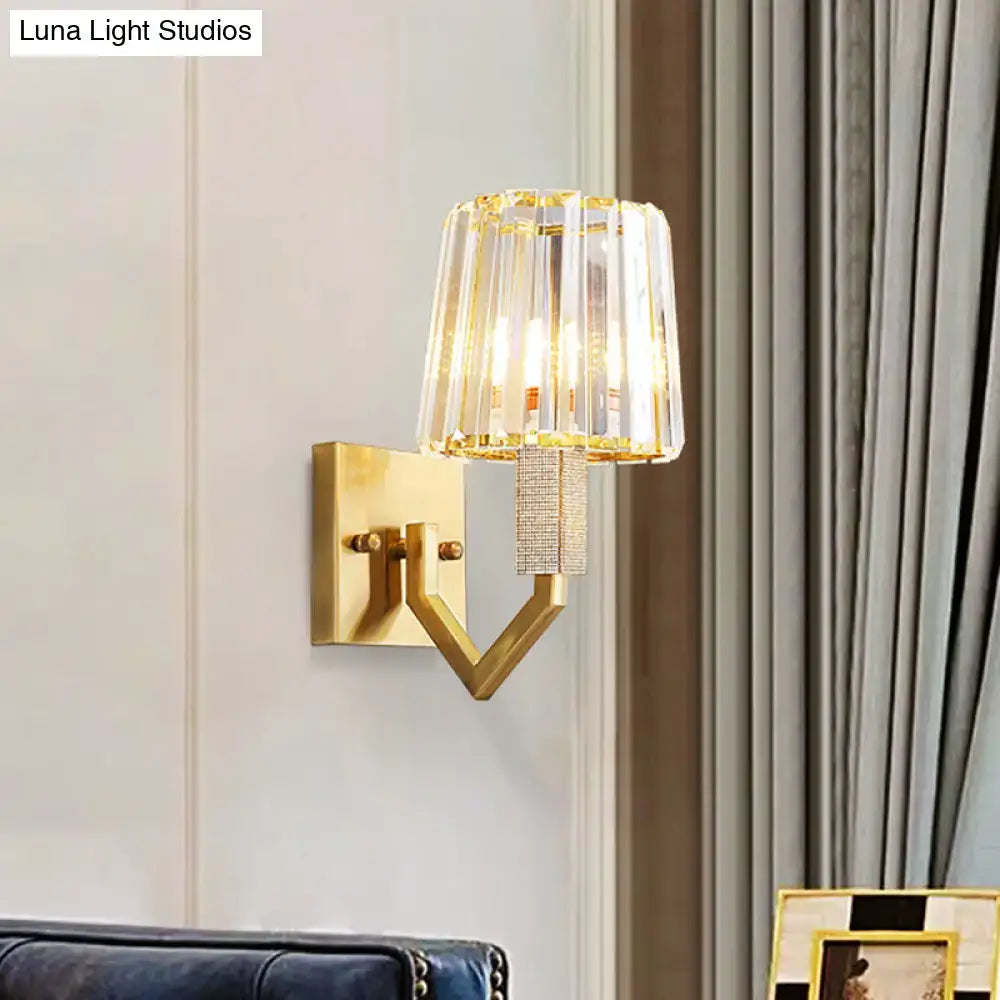 Postmodern gold crystal wall lamp bedroom wall mount light