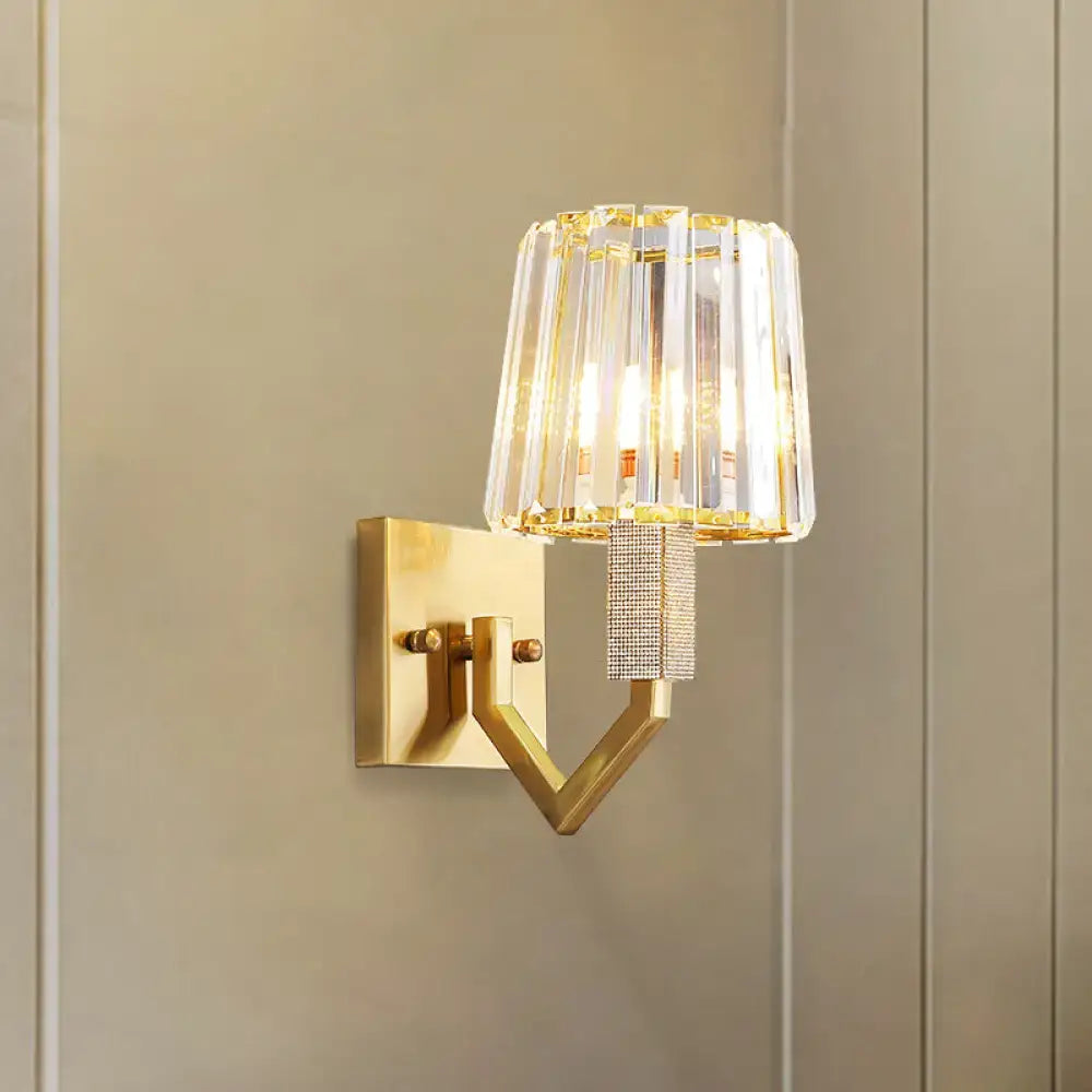 Postmodern gold crystal wall lamp bedroom wall mount light