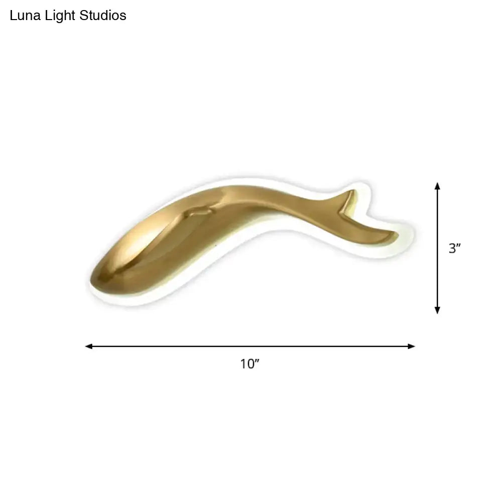 Postmodern gold dolphin led wall lighting fixture bedroom sconce