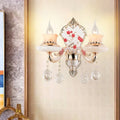 Postmodern gold frosted glass floral wall sconce – dining room 110v-120v