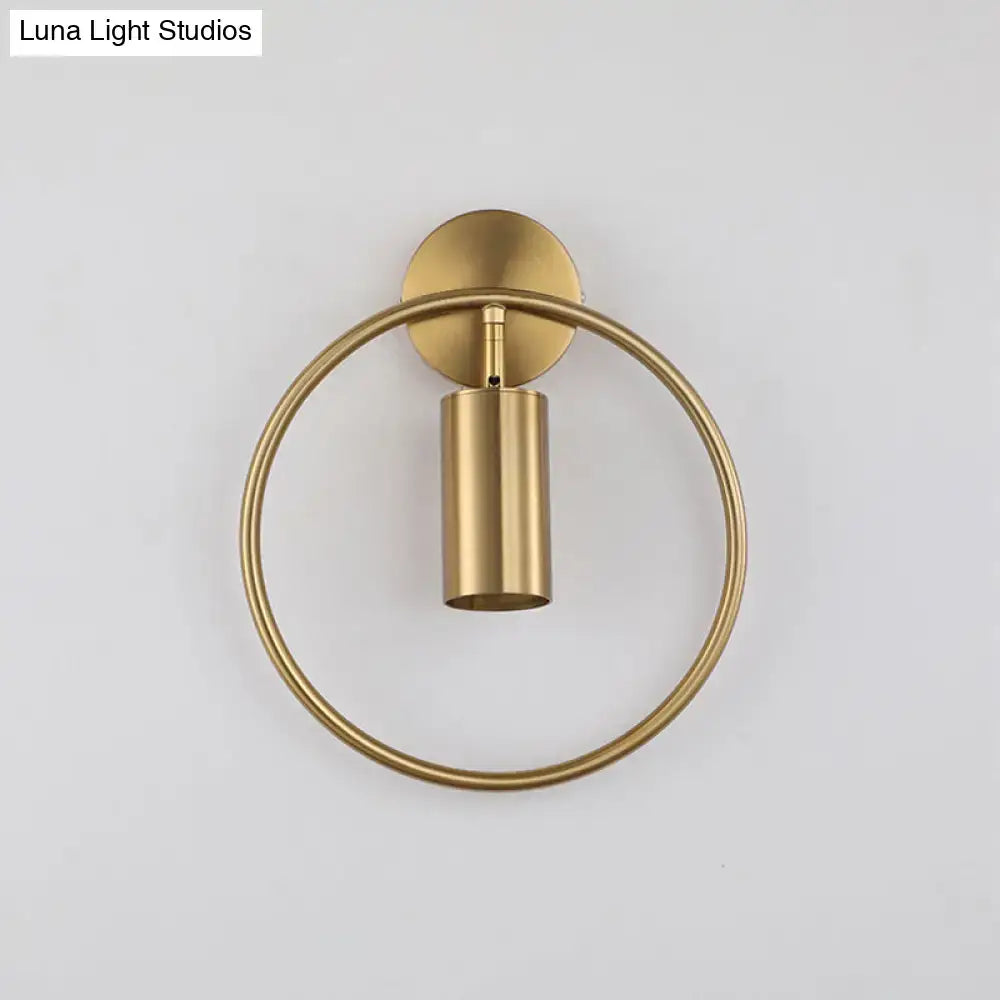 Postmodern gold halo ring wall sconce bedroom 16 inches fixture height
