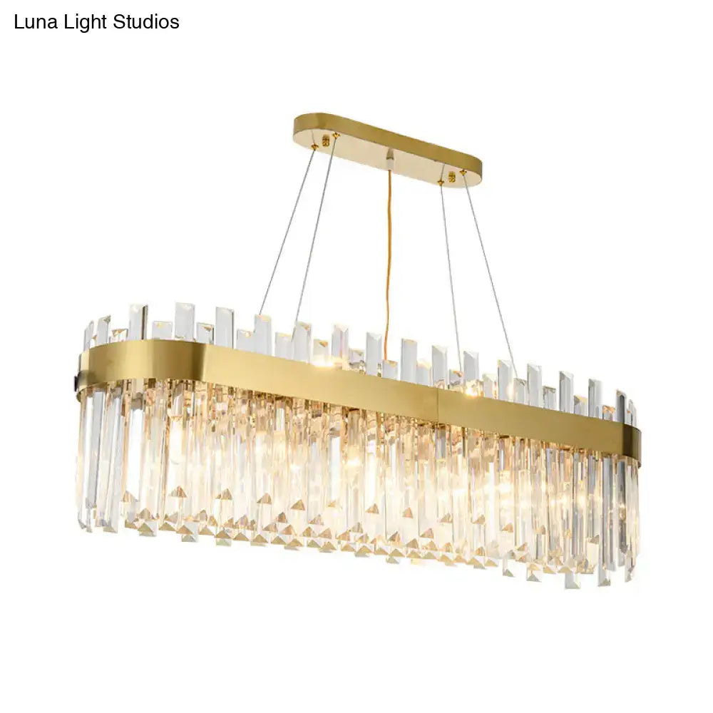Postmodern gold oval island lighting fixture dining room crystal 110v-120v