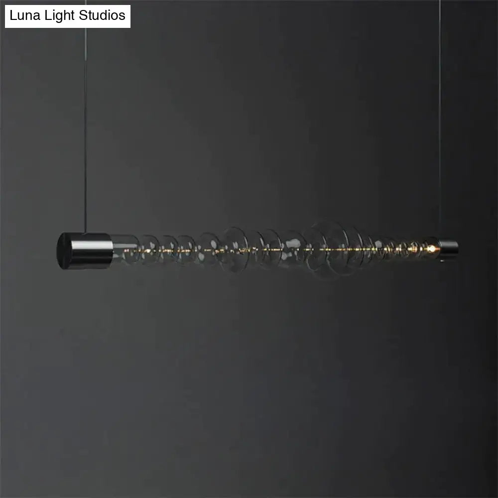 Postmodern lights luxury restaurant led spiral glass chandelier