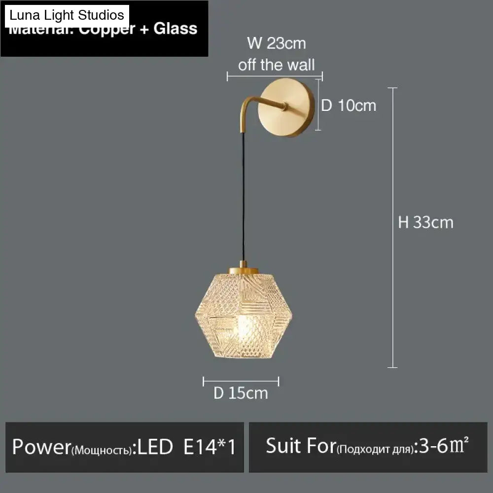 Postmodern luxury led wall lamp gold crystal sconce bedroom light