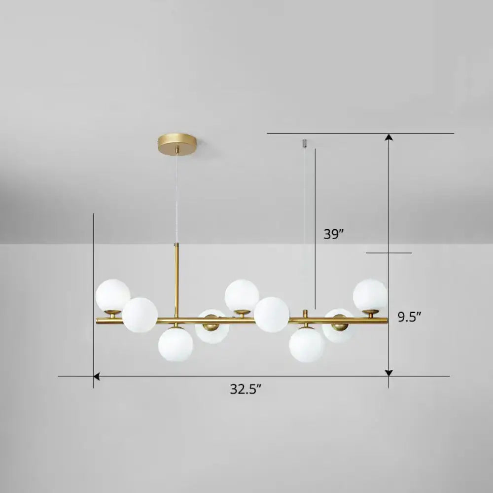 Postmodern smoke grey glass globe chandelier dining room light